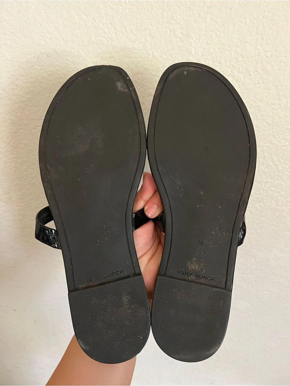Tory Burch Miller Soft Women's Leather Memory Foam Slide Thong Sandals Size 10 M